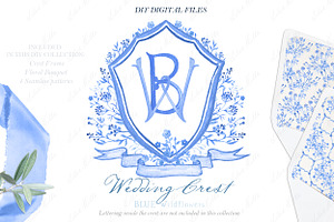 Wedding Crest DIY Blue Wildflowers