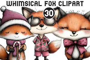 Whimsical Fox Clipart, an Illustration by Black Bird Studio