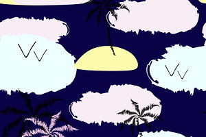 Summer Pattern With Palms