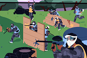 People teams play paintball game, a Sport Illustration by PaperTrident (Thumbnail 3 of 3)