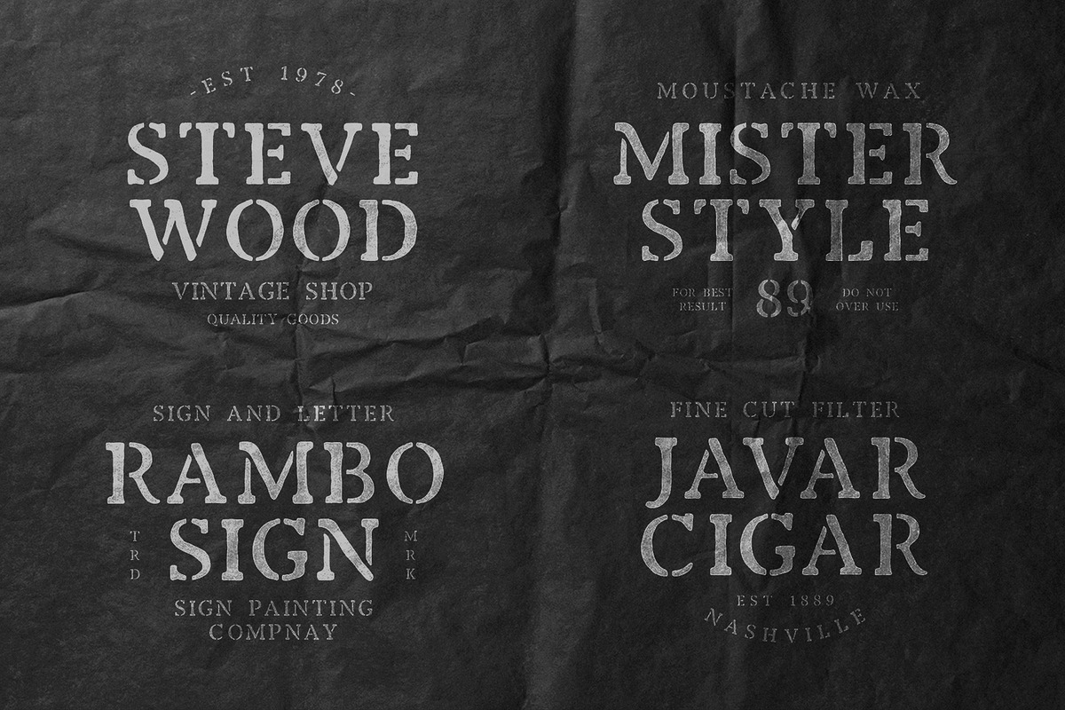 Braunstein Stencil Font, a Serif Font by Type Colony (Photo 3 of 6)