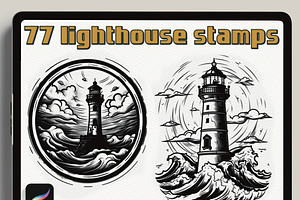 77 Light House Stamps For Procreate