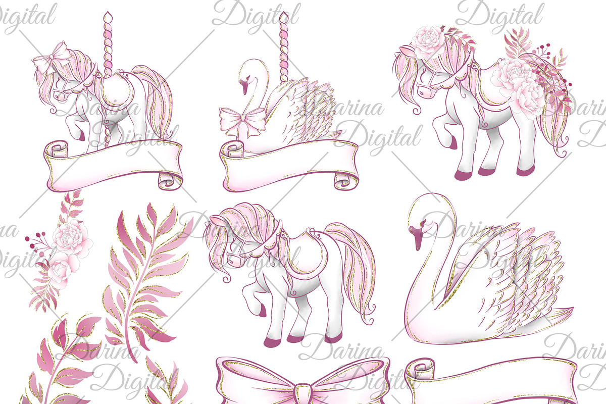 Carousel clipart, an Illustration by DarinaDigital (Photo 3 of 5)