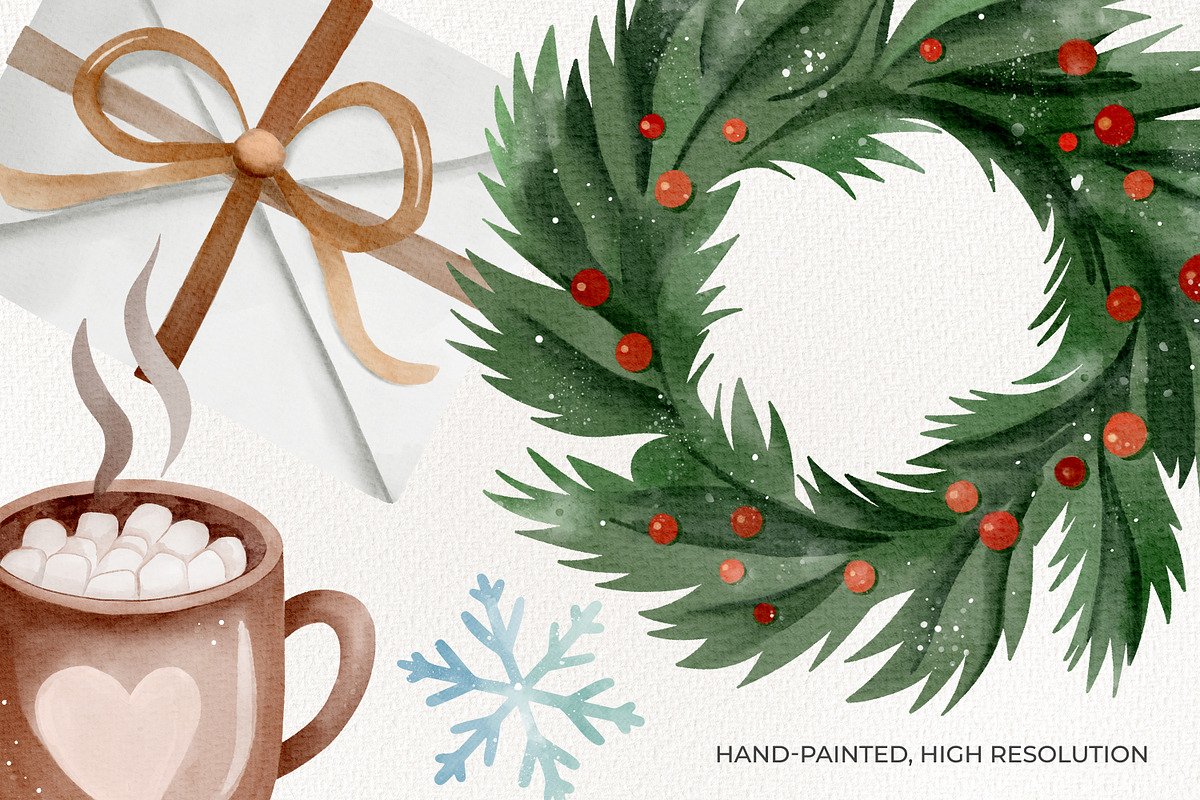 Cozy Christmas Watercolor Set, an Illustration by Hanna's ArtLab (Photo 2 of 9)