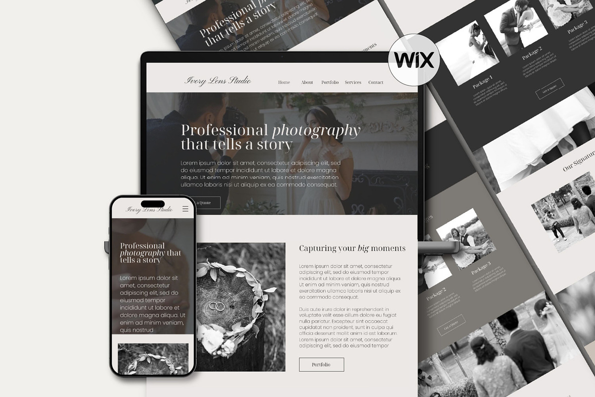 Wix Wedding & Photography Website, a Wix Template by Sky Dore Design (Photo 1 of 11)