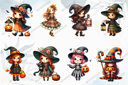 Whimsical Halloween Fall Girl Clipar, an Illustration by designcity5 (Thumbnail 2 of 5)