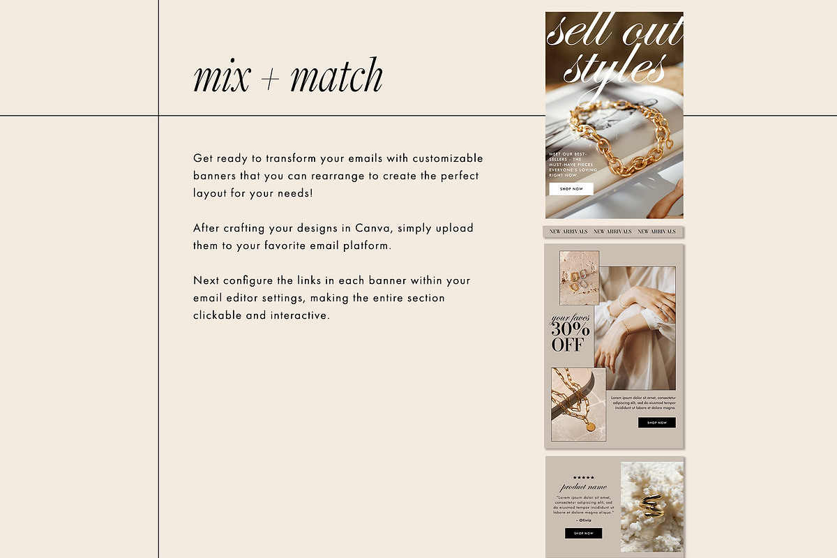 Modern Jewelry Email Template Bundle, an Email Template by KikiBunnyCreative (Photo 8 of 13)