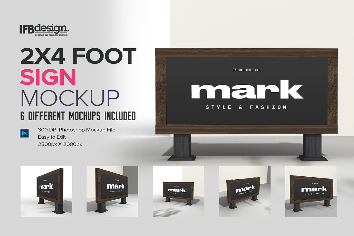 2x4 Outdoor Sign Mockup, a Product Mockup by IFBdesign (Photo 1 of 9)