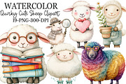 Whimsical Quirky Sheep Clipart, an Illustration by Rose Art (Thumbnail 1 of 7)