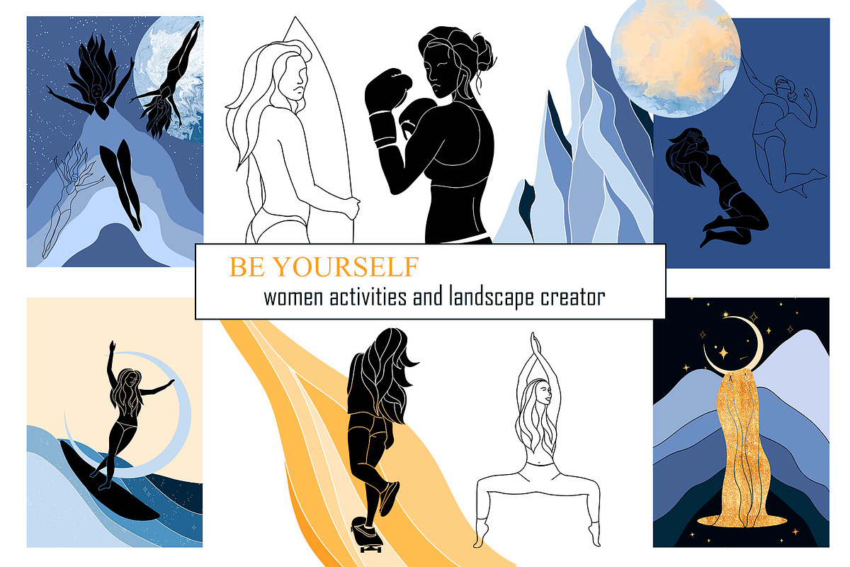 WOMEN ACTIVITIES & LANDSCAPE CREATOR, an Illustration by ArtOLB (Photo 1 of 10)