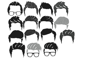 Mens Heads, Hair & Beards Set 2