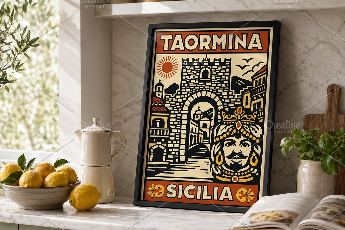 Taormina Sicily Travel Poster, a Wallpaper Photo by rarrarorro (Photo 2 of 6)
