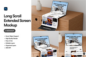 Long Scroll Extended Screen Mockup, a Product Mockup by SLAB! Design