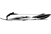 Water Ski Silhouette Vector Bundle, an Illustration by Designs_River (Thumbnail 16 of 51)