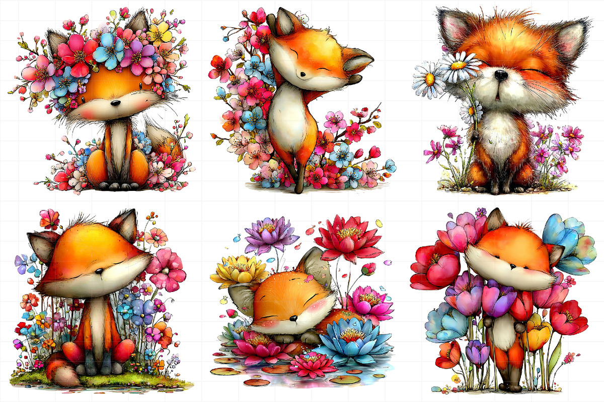 Whimsical Spring Fox Clipart, an Illustration by Daily.Designs (Photo 5 of 7)