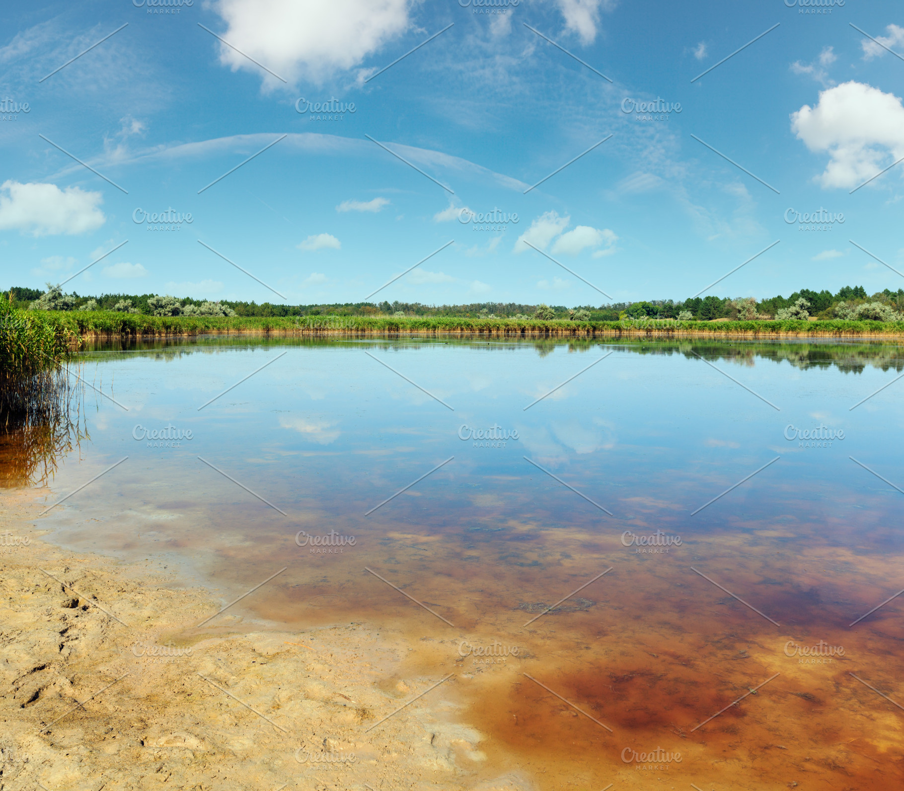 Summer iodine lake with a therapeutic effect thanks to the high, a Nature Photo by YuriyB