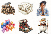 Christmas Winter Cabin Clipart, an Illustration by OK Design (Thumbnail 5 of 5)