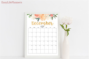 Wall Calendar 2018 2019 Letter Size