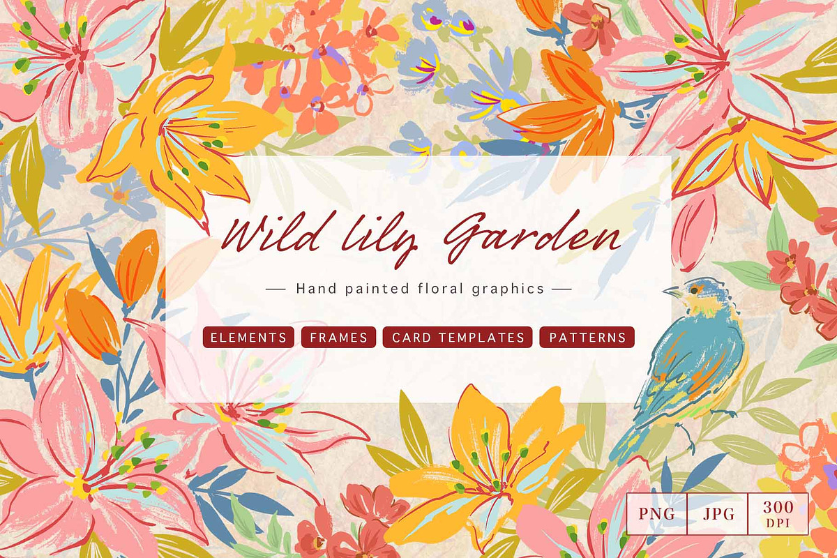 Wild Lily Garden Botanical Set, a Pattern Graphic by Sawango Designs (Photo 1 of 9)