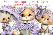 Whimsical spring cat Clipart, an Illustration by Designworld (Thumbnail 1 of 7)