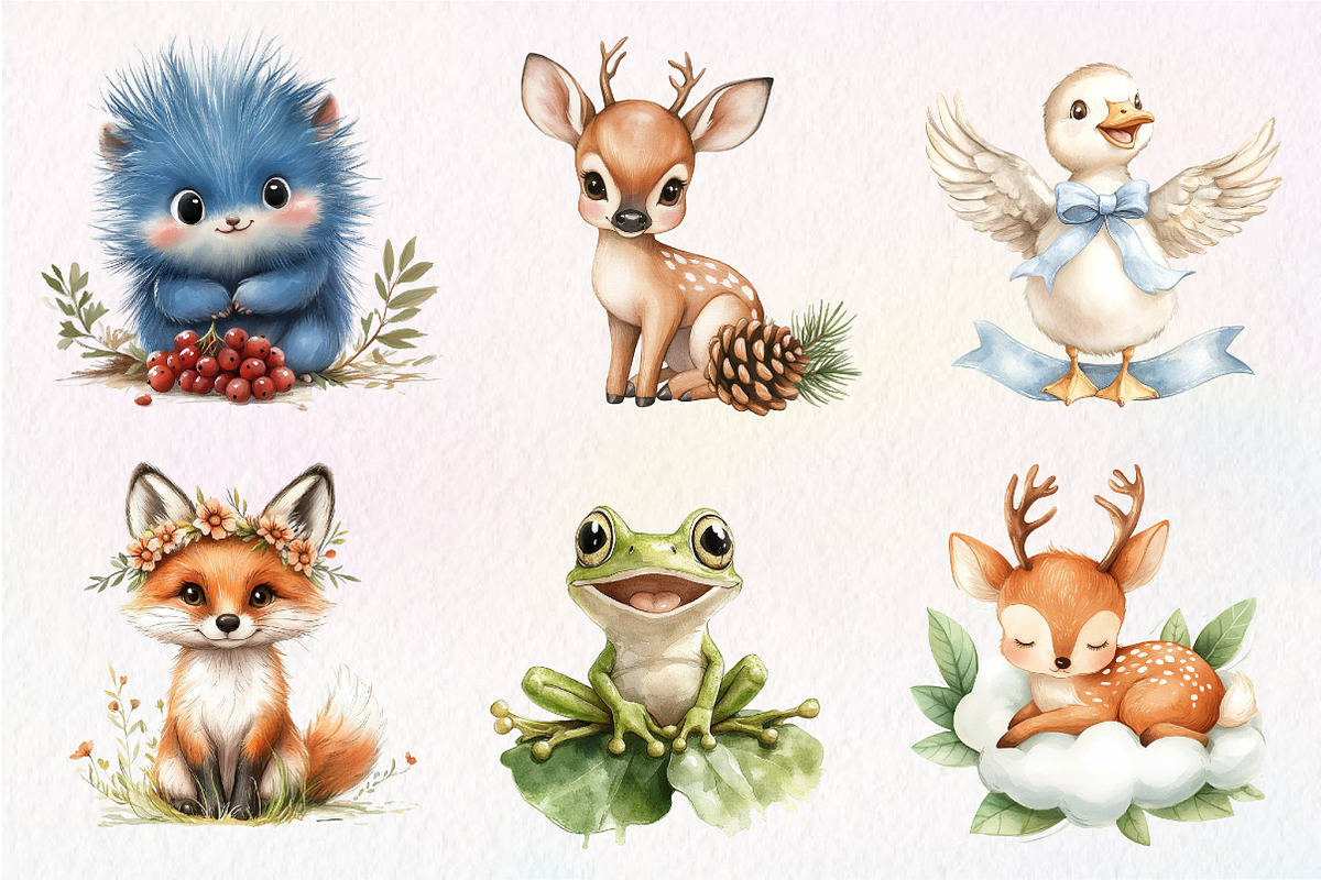 Sweet Forest Friends, Cute Baby, an Illustration by CreationArt (Photo 3 of 9)