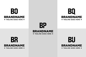 Letters BO BP BQ BR BU Star Logo Set, a Branding & Logo Template by Pray Art Design Studio
