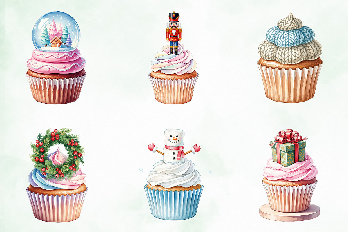 Christmas Cupcake Sublimation Bundle, an Illustration by Creative Art (Photo 8 of 9)