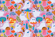 Ghosts in the Mushroom Woods, a Pattern Graphic by PenguinHouse (Thumbnail 4 of 11)