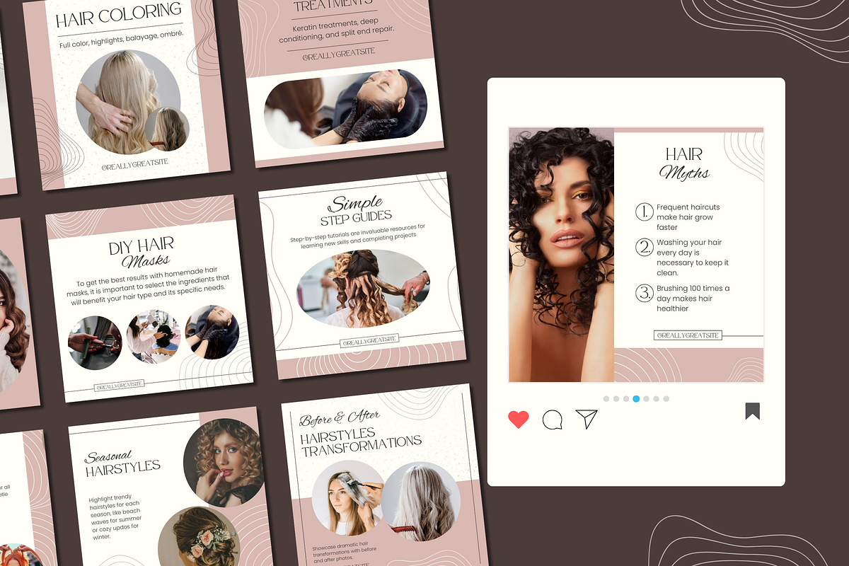 50 Hairstylist Instagram Stories, a Templates & Theme by TemplateCastleStore (Photo 2 of 9)