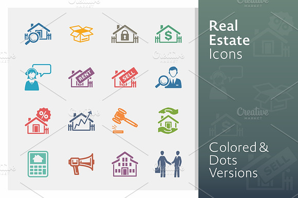 Real Estate Icons Colored Series