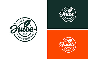 Vintage Fresh Juice Fruit Logo, a Branding & Logo Template by funpixel