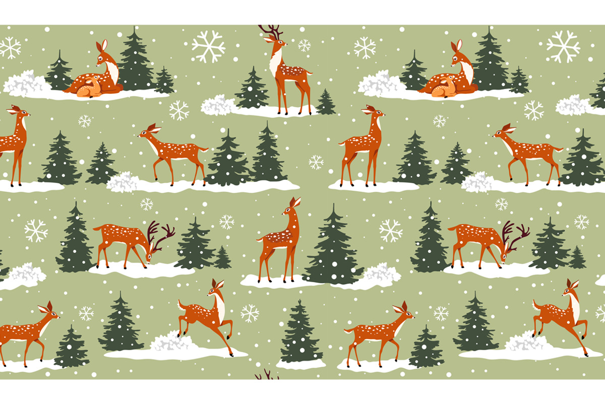 Seamless pattern with deer, a Pattern Graphic by JulianArt (Photo 3 of 4)