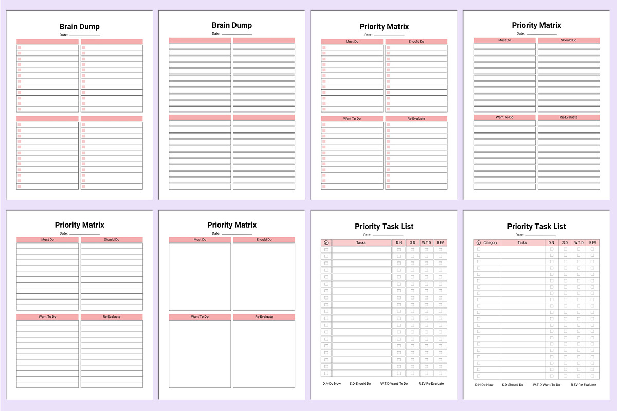 2025 Brain Dump Bundle For Canva, a Stationery Template by Shumaya (Photo 3 of 6)