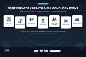 50 Respiratory & Pulmonology Icons, a Duotone Icon by Symbolic Language