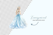 Blue Princess Clipart Set, a Person Illustration by ClipArtCharm (Thumbnail 5 of 6)