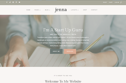 Divi Coaching Child Theme Jenna, a WordPress Template by Pretty Divi Theme Shop