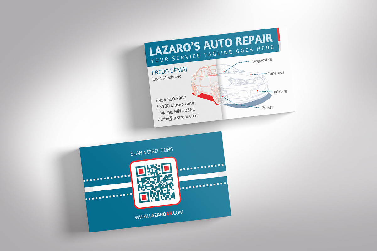 Auto Repair Shop Business Card, a Business Card Template by Godserv Designs (Photo 4 of 11)