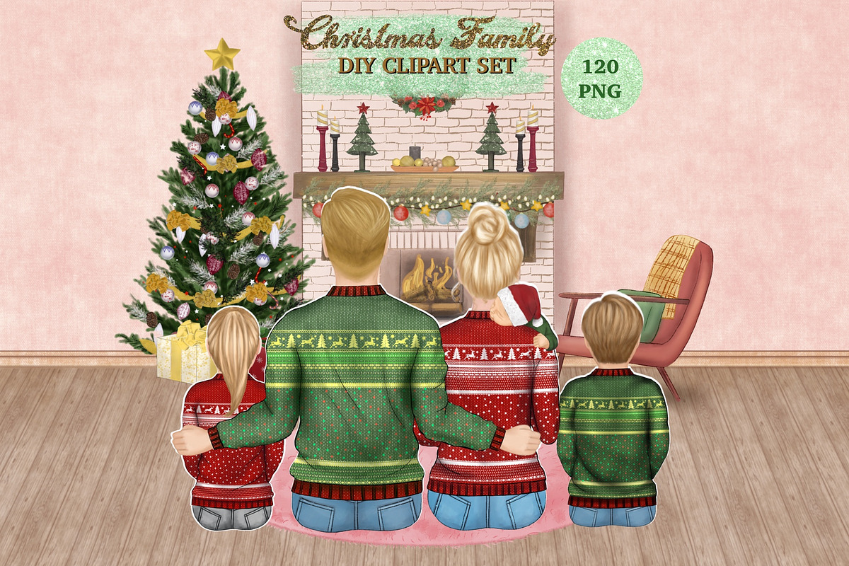 Christmas family clipart, a Person Illustration by ColorfulPT (Photo 1 of 6)