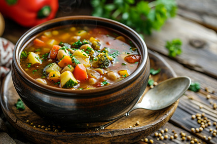 A bowl filled with vegetable soup si, a Photo by Iftikhar Alam