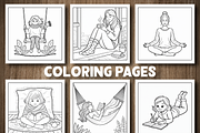 Cozy Girl Moment Coloring Book, a Healthcare Illustration by Design Station (Thumbnail 2 of 5)