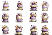 Whimsical Spring Cup Cake Clipart, an Illustration by OK Design (Thumbnail 3 of 6)