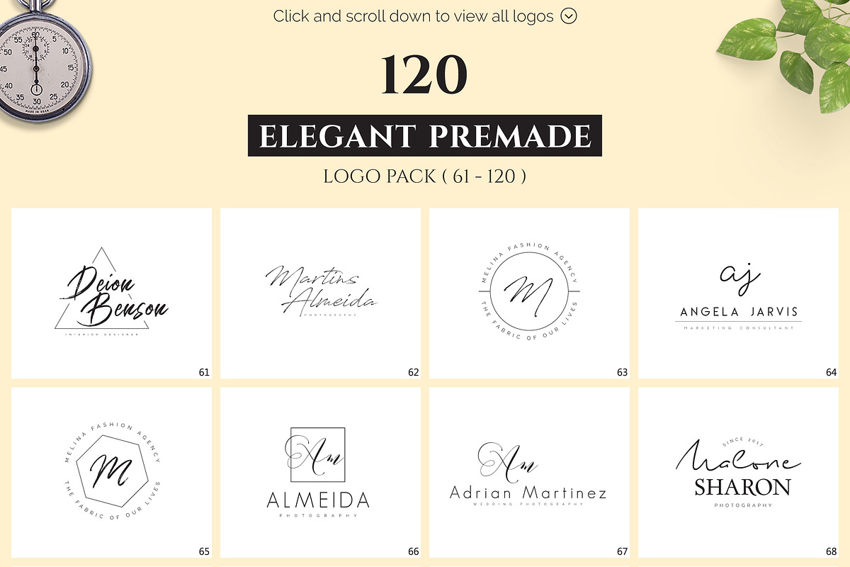 120 Elegant Premade Logo Pack, a Branding & Logo Template by XpertgraphicD (Photo 4 of 21)