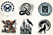 Watercolor Black Month Animals, a Seasonal Illustration by DreamArtGraphic (Thumbnail 4 of 5)