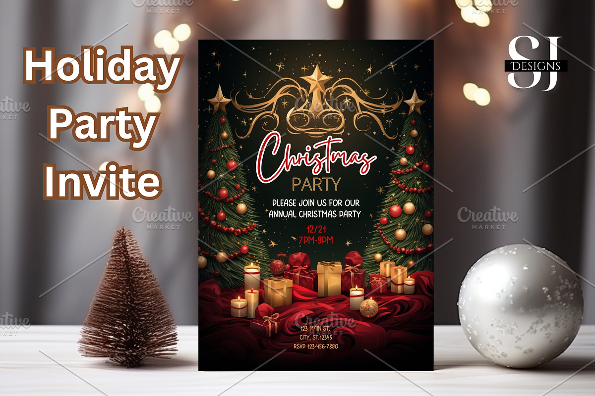 Holiday Party Invitation Template, an Invitation Template by Sunny Jar Designs (Photo 3 of 3)