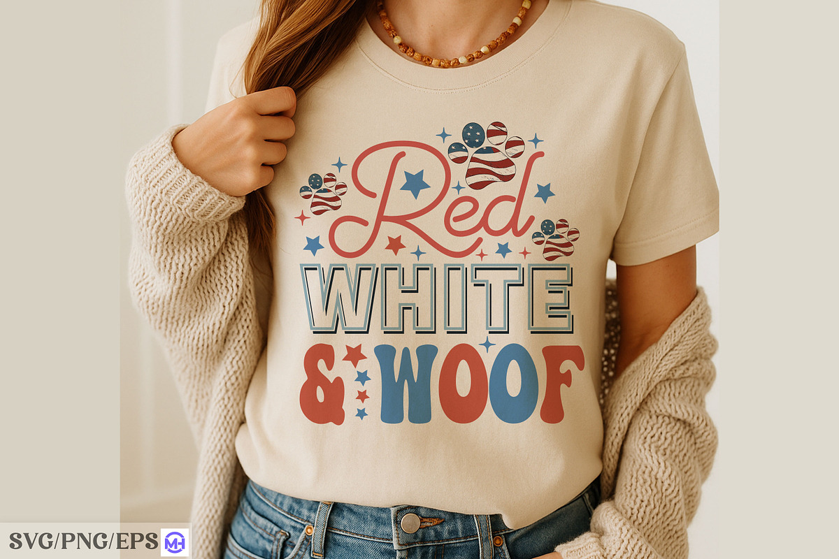 Red White and Woof 4th of July SVG, a Graphic by mh_arif (Photo 2 of 4)