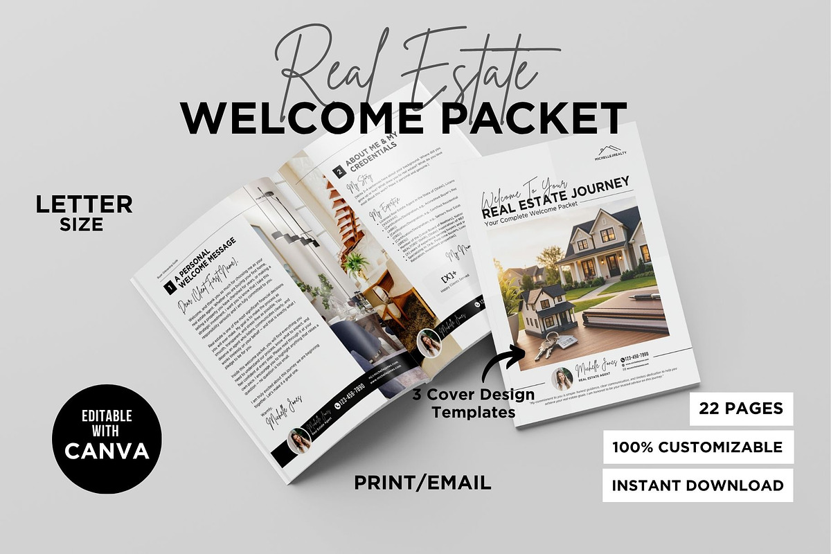 Realtor Onboarding Kit Canva Bundle, a Marketing Template by CreativeVinesStore (Photo 3 of 16)