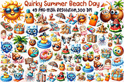 Quirky Summer Beach Day Clipart, an Illustration by Sublimation Artist (Thumbnail 1 of 6)