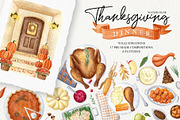 Thanksgiving Dinner watercolor set, an Illustration by Natalia Fedorova (Thumbnail 1 of 10)