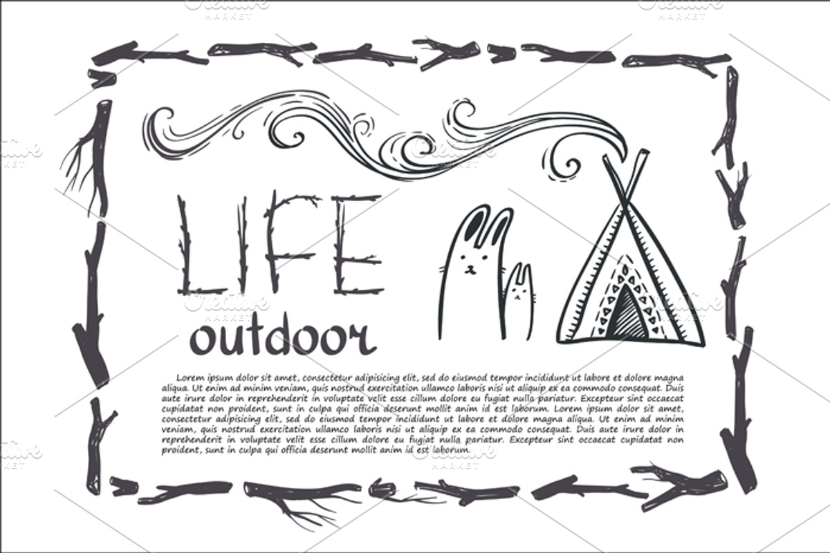 Chalk ECO font made of branches preview 3