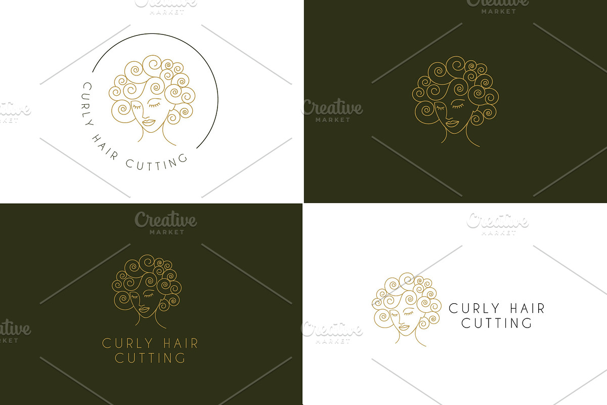 curly hair logo, a Branding & Logo Template by Mariyana